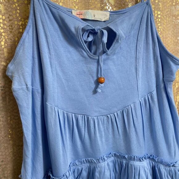 Free People Beach Noelle Light Blue Tiered Mini Dress XS NWOT - Picture 3 of 7